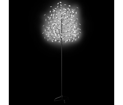 Árbol de Navidad 220 LEDs luz blanca fría flores de cerezo 220 cm