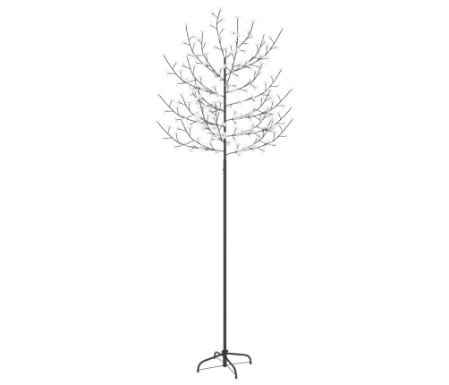 Árbol de Navidad 220 LEDs luz azul fría flores de cerezo 220 cm