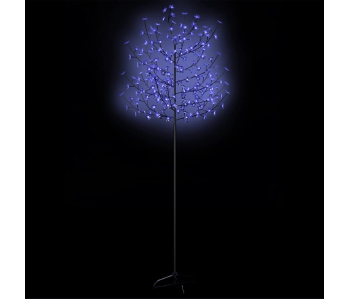 Árbol de Navidad 220 LEDs luz azul fría flores de cerezo 220 cm