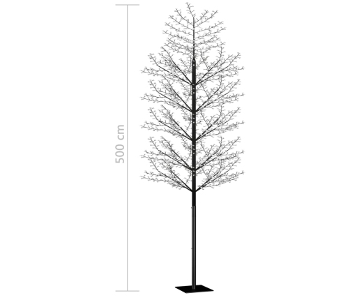 Árbol de Navidad 2000 LED blanco cálido flores de cerezo 500 cm