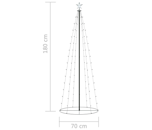 Árbol de Navidad forma de cono 100 LED blanco cálido 70x180 cm