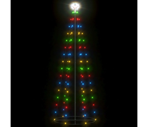 Árbol de Navidad forma de cono 100 LED de colores 70x180 cm