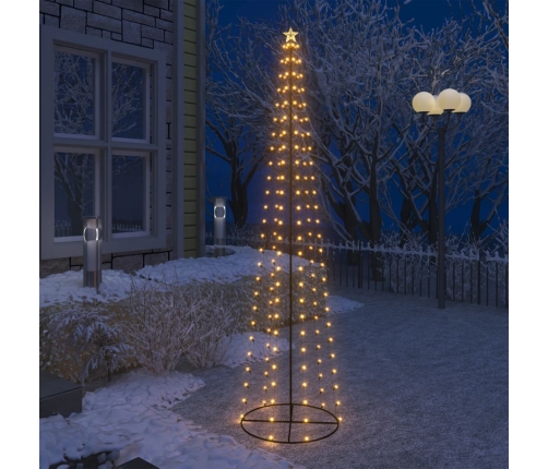 Árbol de Navidad forma de cono 136 LED blanco cálido 70x240 cm