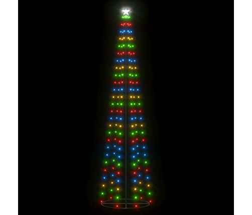 Árbol de Navidad forma de cono 136 LED de colores 70x240 cm