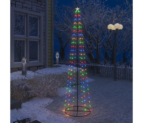 Árbol de Navidad forma de cono 136 LED de colores 70x240 cm