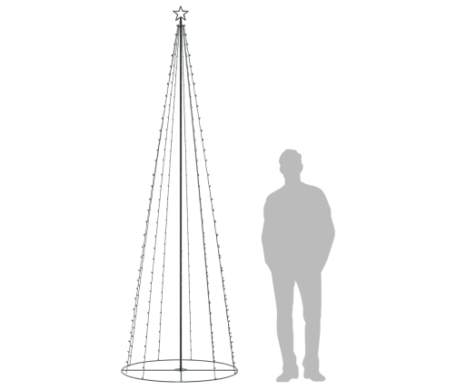 Árbol de Navidad forma de cono 330 LED blanco cálido 100x300 cm