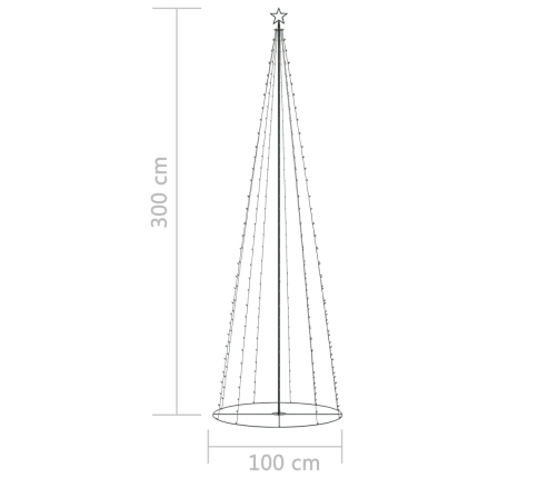 Árbol de Navidad forma de cono 330 LED blanco cálido 100x300 cm