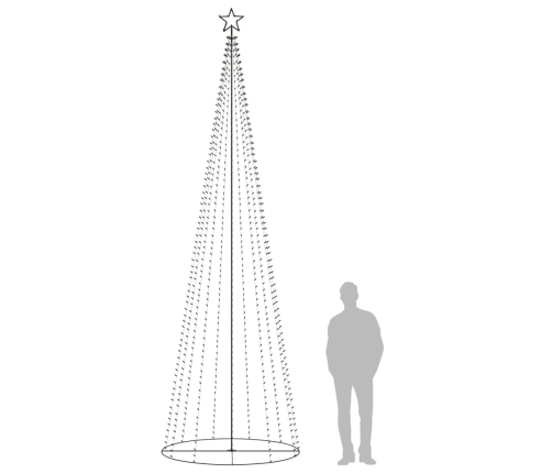 Árbol de Navidad cónico 752 LEDs blanco cálido 160x500 cm