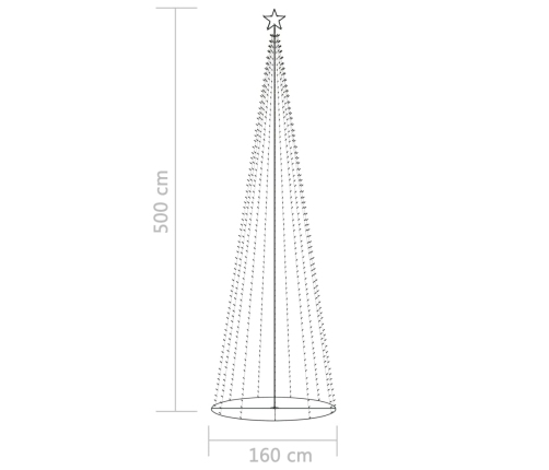 Árbol de Navidad cónico 752 LEDs blanco cálido 160x500 cm