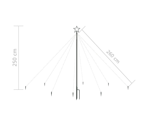 Luces de árbol cascada Navidad interior exterior 400 LED 2,5 m