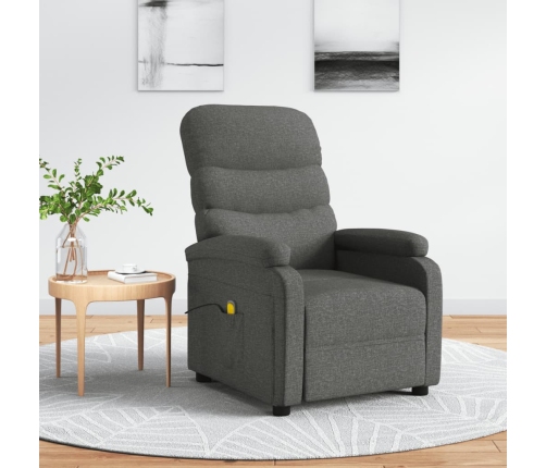 Sillón de masaje de tela gris oscuro