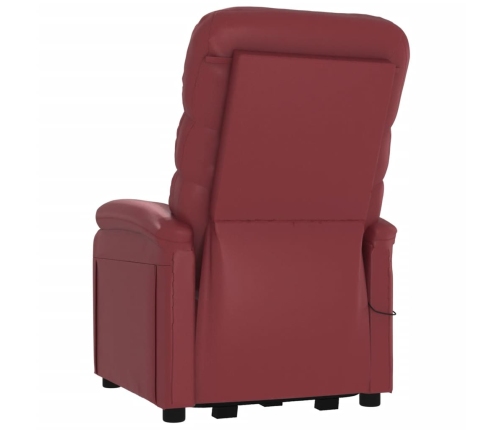 Sillón elevable cuero sintético rojo tinto