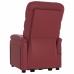 Sillón elevable cuero sintético rojo tinto