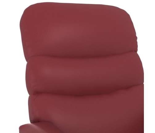 Sillón elevable cuero sintético rojo tinto