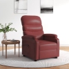 Sillón elevable cuero sintético rojo tinto