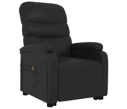 Sillón de masaje elevable cuero sintético negro