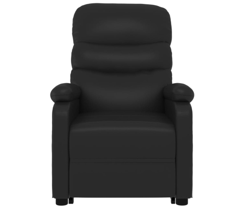 Sillón de masaje elevable cuero sintético negro