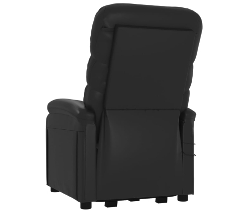 Sillón de masaje elevable cuero sintético negro