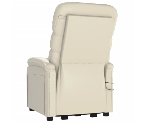 Sillón de masaje elevable cuero sintético blanco crema