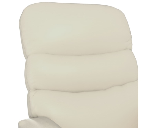 Sillón de masaje elevable cuero sintético blanco crema