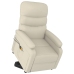 Sillón de masaje elevable cuero sintético blanco crema