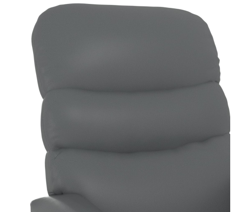 Sillón elevable de cuero sintético gris antracita