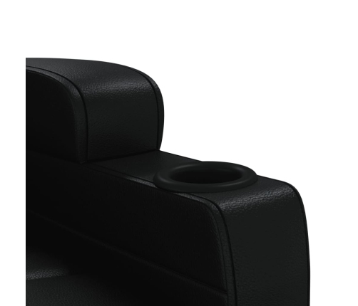 Sillón de masaje de cuero sintético negro