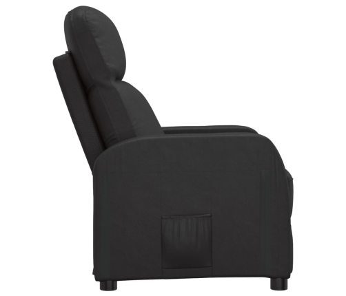 Sillón reclinable de cuero sintético negro