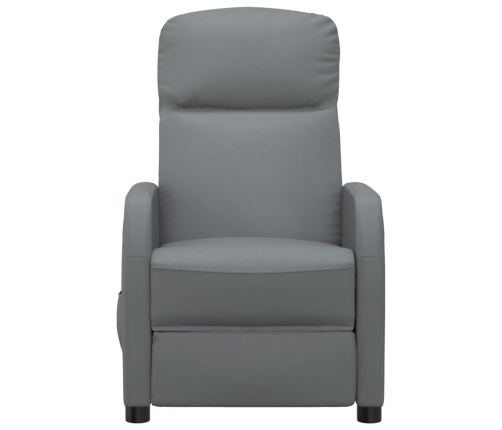 Sillón reclinable de cuero sintético gris antracita