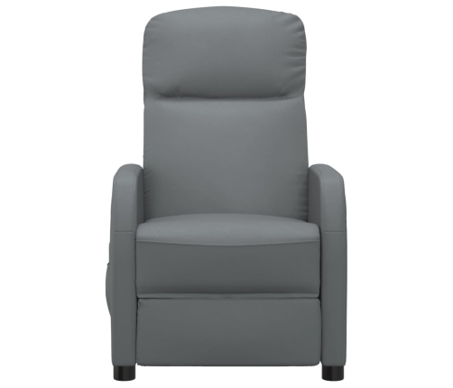 Sillón de masaje de cuero sintético gris antracita