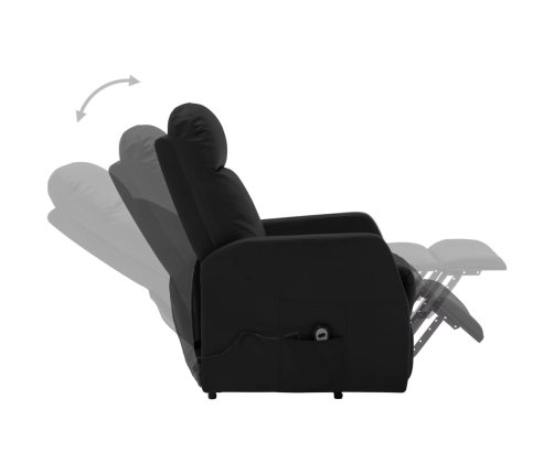 Sillón elevable cuero sintético negro