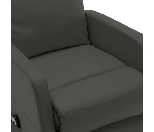 Sillón elevable de cuero sintético gris antracita