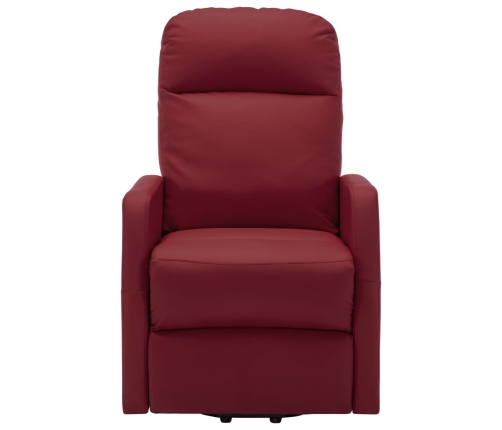 Sillón elevable cuero sintético rojo tinto