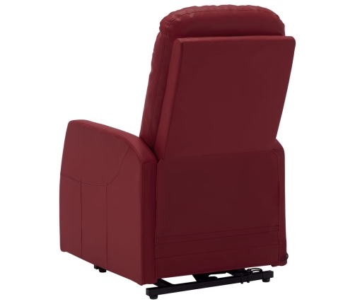 Sillón elevable cuero sintético rojo tinto