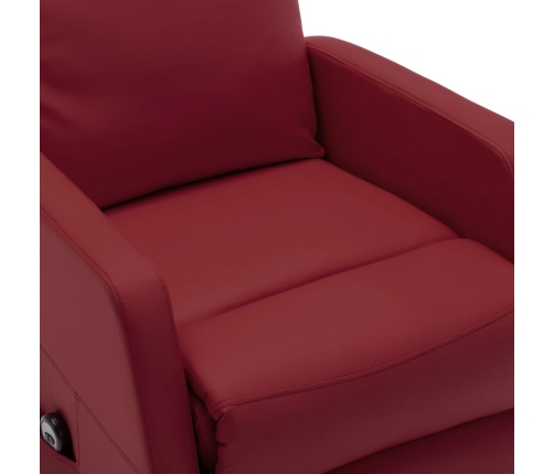 Sillón elevable cuero sintético rojo tinto