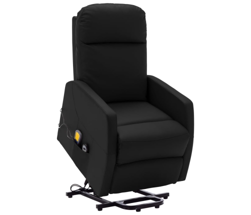 Sillón de masaje elevable cuero sintético negro