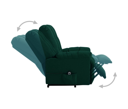 Sillón elevable tela verde oscuro