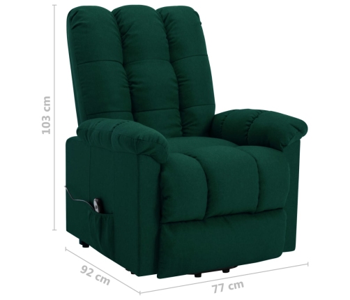 Sillón elevable tela verde oscuro