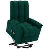 Sillón de masaje elevable tela verde oscuro