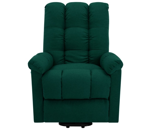 Sillón de masaje elevable tela verde oscuro