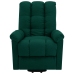 Sillón de masaje elevable tela verde oscuro