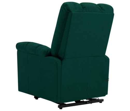 Sillón de masaje elevable tela verde oscuro