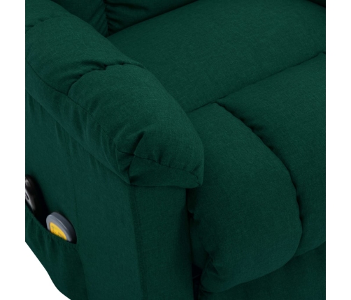 Sillón de masaje elevable tela verde oscuro