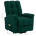 Sillón de masaje elevable tela verde oscuro