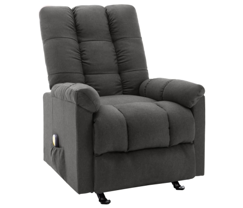 Sillón de masaje reclinable de tela gris oscuro