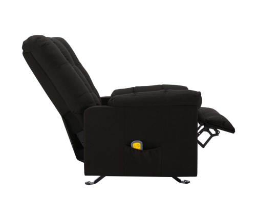 Sillón de masaje reclinable de tela negro