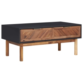 Mesa de centro de madera maciza de acacia y MDF 90x50x40 cm