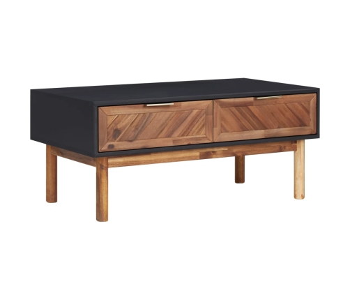 Mesa de centro de madera maciza de acacia y MDF 90x50x40 cm