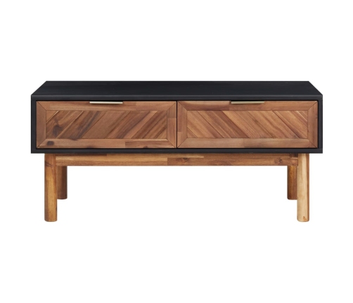 Mesa de centro de madera maciza de acacia y MDF 90x50x40 cm