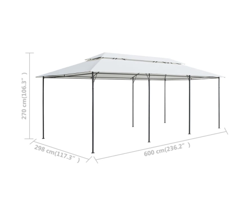 Cenador 600x298x270 cm blanco 180g/m²